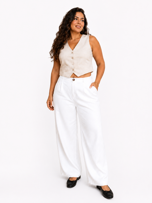 LUNA | PANTALÓN WIDE LEG DE LINO