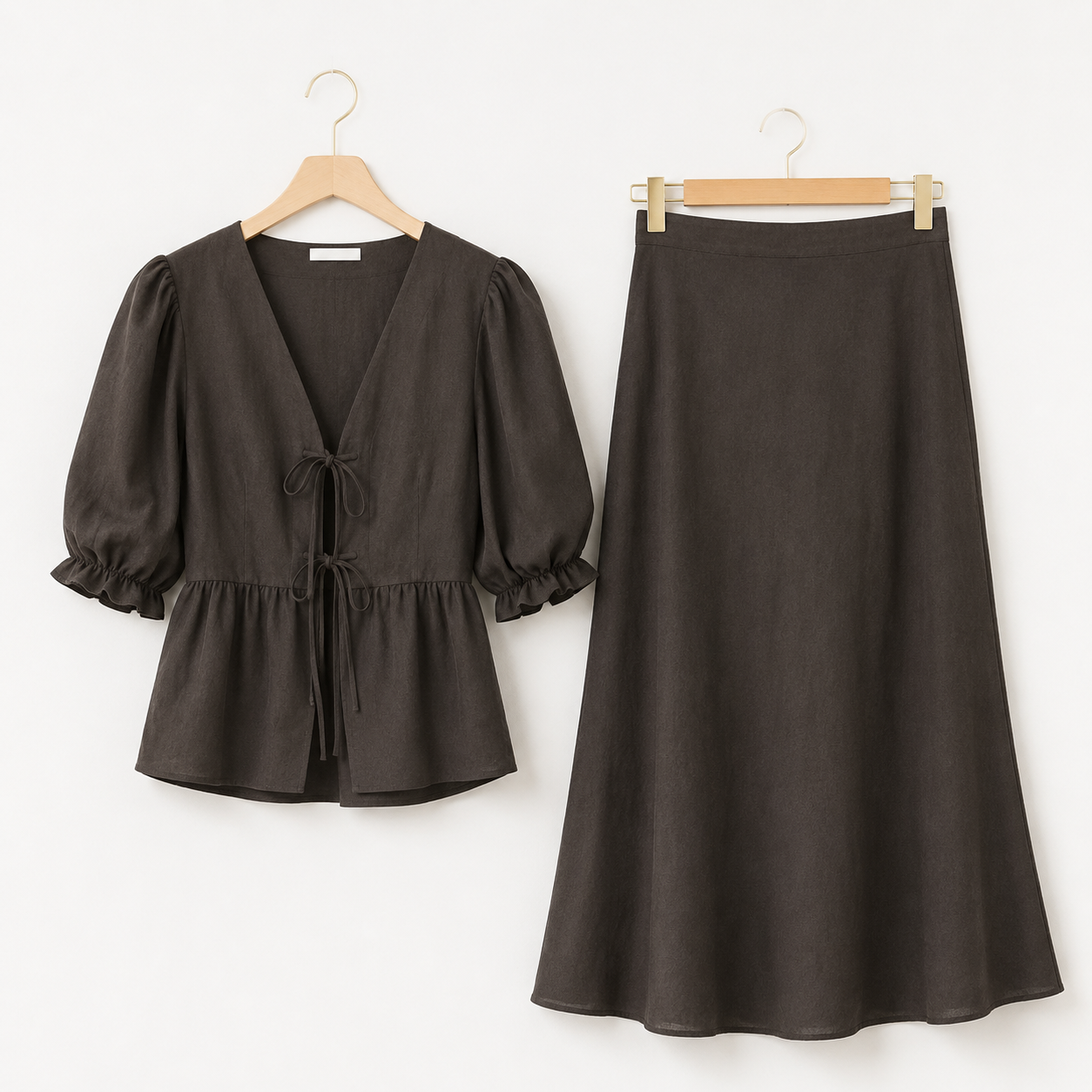ISABEAU | CONJUNTO FALDA ALGODÓN CON LAZADA